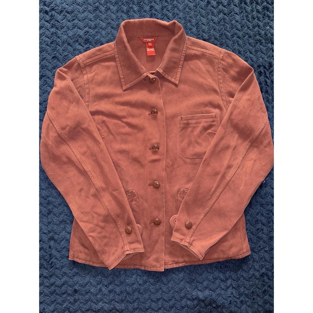 Sundance Women's Suede Jacket Red Button Down Size Small